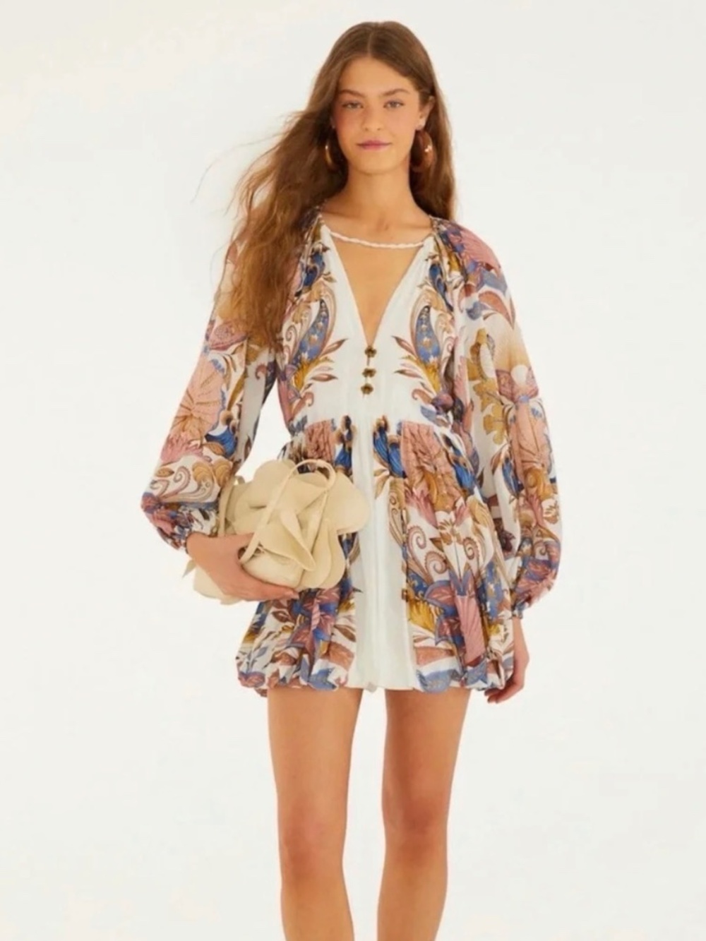 Farm Rio sea garden bubble skirt dress